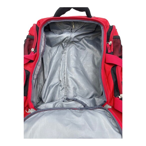 Disney Red Mickey Mouse Blake Rolling Carry On Backpack - Picture 7 of 9